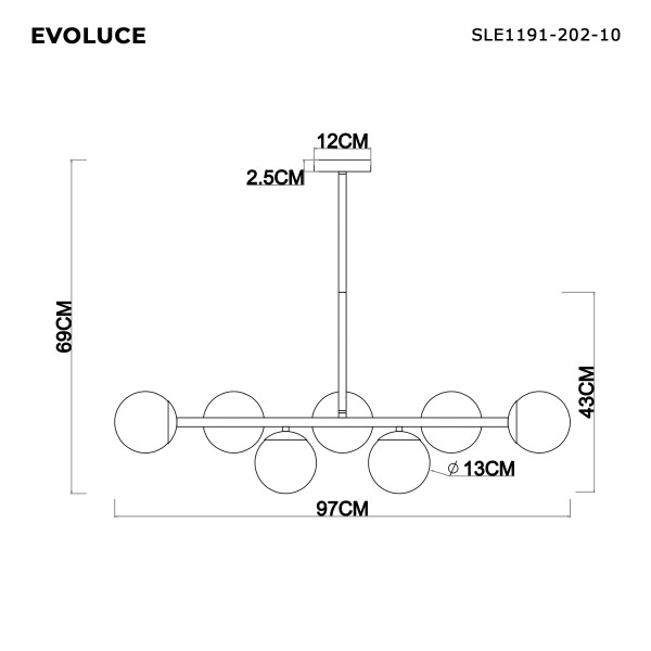 SLE1191-202-10 Светильник потолочный Золотистый/Белый E27 10*60W FRATTA