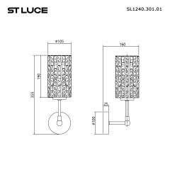 SL1240.301.01 Бра ST-Luce Латунь/Дымчатый E27 1*60W GACCIOLO