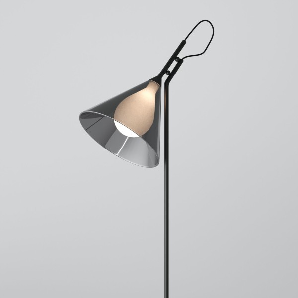 Напольный светильник со стеклянным плафоном 01187/1 черный