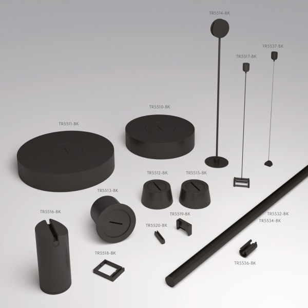 TR5537-BK Подвес для штанги серия Rod H200-1200мм, IP20, черный, сталь