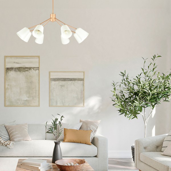 SLE155942-06 Светильник потолочный Черный/Белый E14 6*40W MARIO