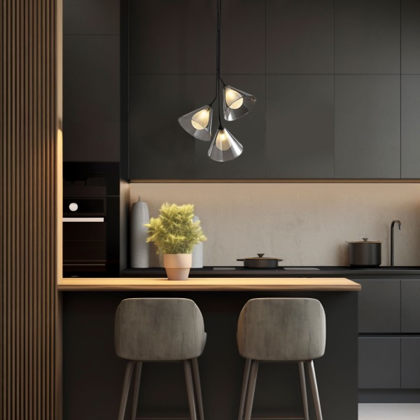 Подвесной светильник со стеклянными плафонами 70161/3 черный