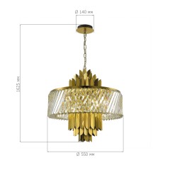 SL1635.303.09 Люстра подвесная ST-Luce Латунь/Прозрачный E14 9*40W NARI