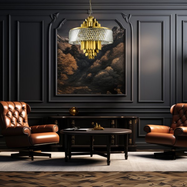 SL1635.303.09 Люстра подвесная ST-Luce Латунь/Прозрачный E14 9*40W NARI