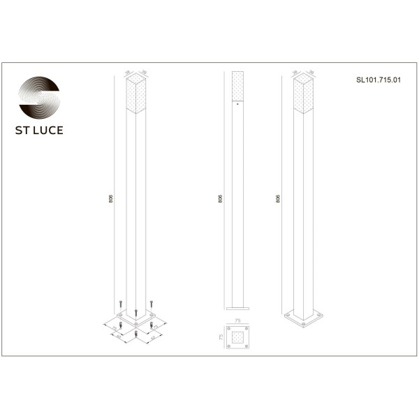 SL101.715.01 Светильник уличный наземный ST-Luce Серый/Белый LED 1*3W 4000K VIVO