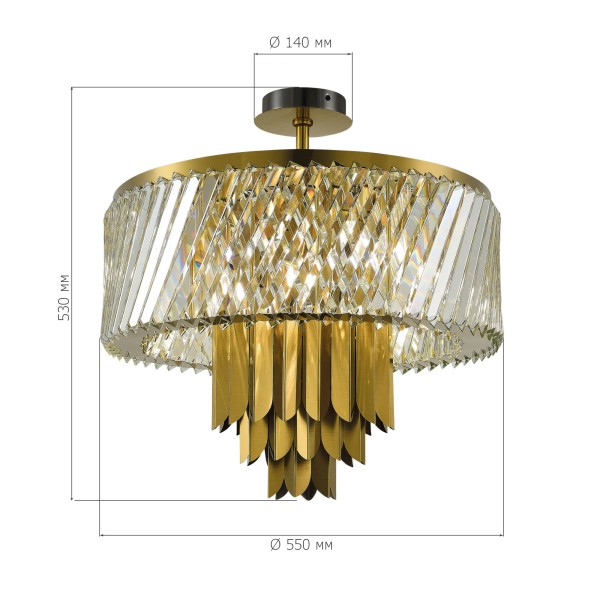 SL1635.302.09 Люстра потолочная ST-Luce Латунь/Прозрачный E14 9*40W NARI