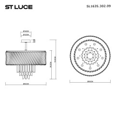 SL1635.302.09 Люстра потолочная ST-Luce Латунь/Прозрачный E14 9*40W NARI