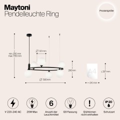 Подвесной светильник Maytoni MOD013PL-06B