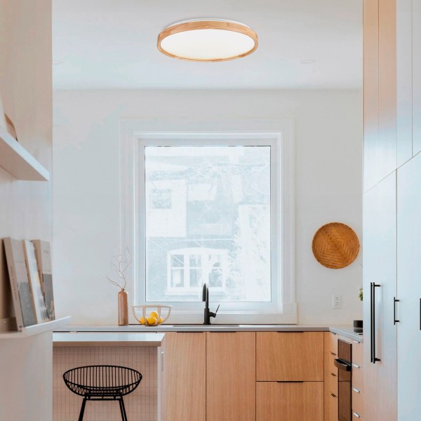 SLE201372-01 Светильник потолочный Серый, Светлое дерево/Белый LED 1*40W 3000K/4000K/6000K DELIA