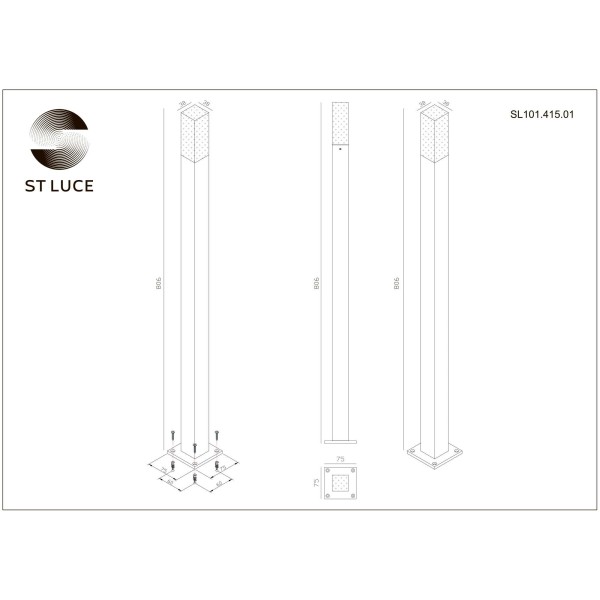 SL101.415.01 Светильник уличный наземный ST-Luce черный/Белый LED 1*3W 4000K VIVO
