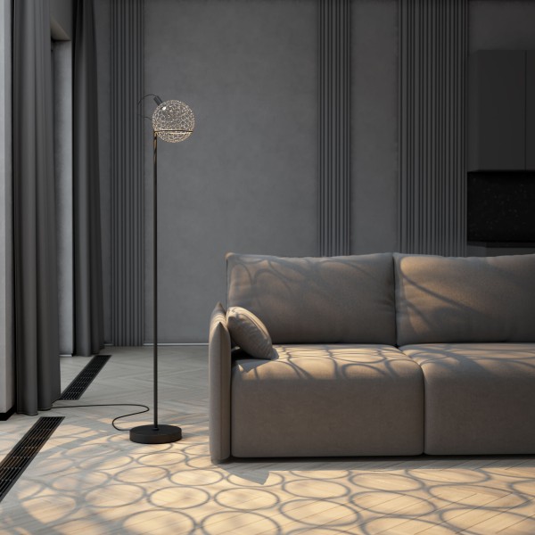 Напольный светодиодный светильник с металлическим плафоном 80492/1 черный