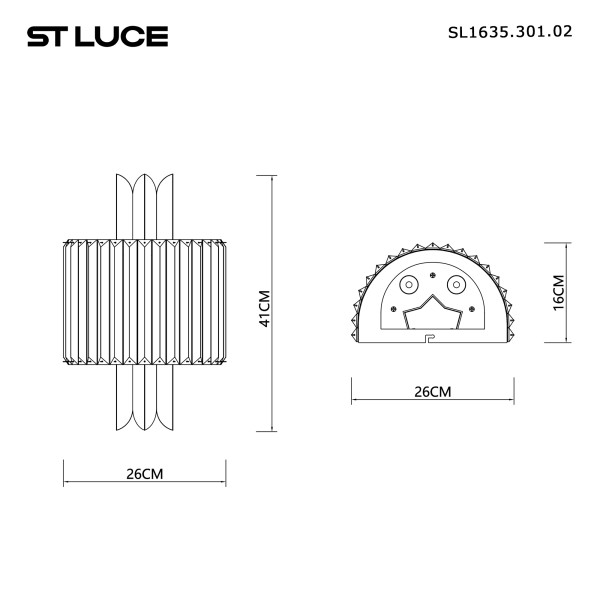 SL1635.301.02 Бра ST-Luce Латунь/Прозрачный E14 2*40W NARI