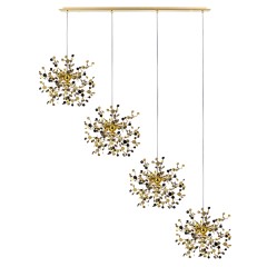 L4PL721132 Подвес четверной линейный EXTRA 4x3x5W(led) G9 (721132 - 4 + 572142 -1) ЗОЛОТО