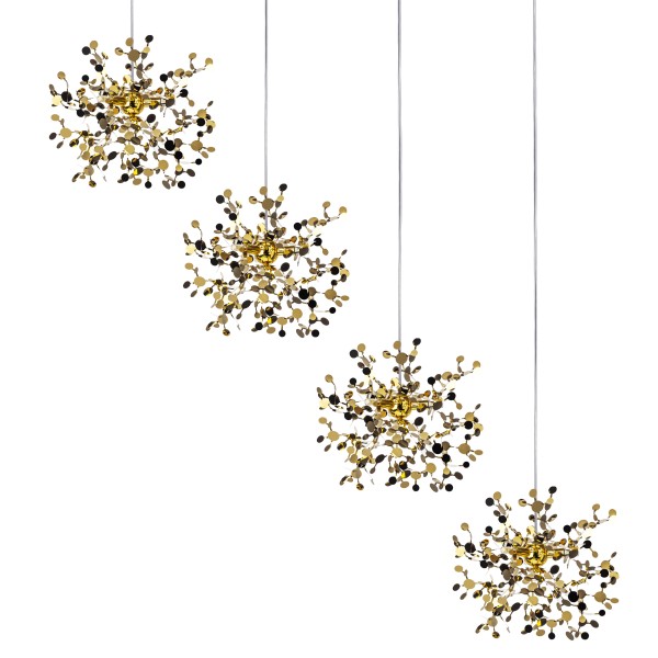 L4PL721132 Подвес четверной линейный EXTRA 4x3x5W(led) G9 (721132 - 4 + 572142 -1) ЗОЛОТО