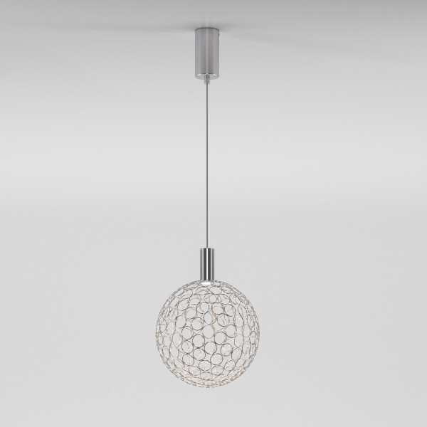 Подвесной светодиодный светильник с металлическим плафоном 90353/1 хром