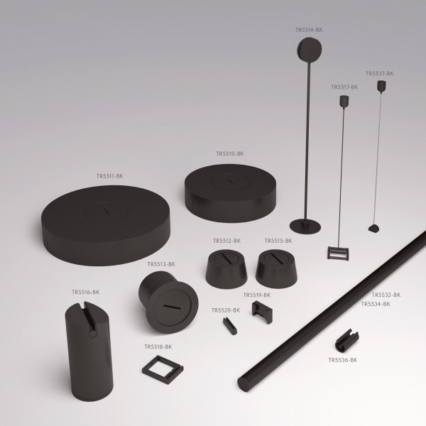 TR5518-BK Накладное крепление гибкого трека-ремня Belty, серия Base, H50мм, IP20, черный, пластик