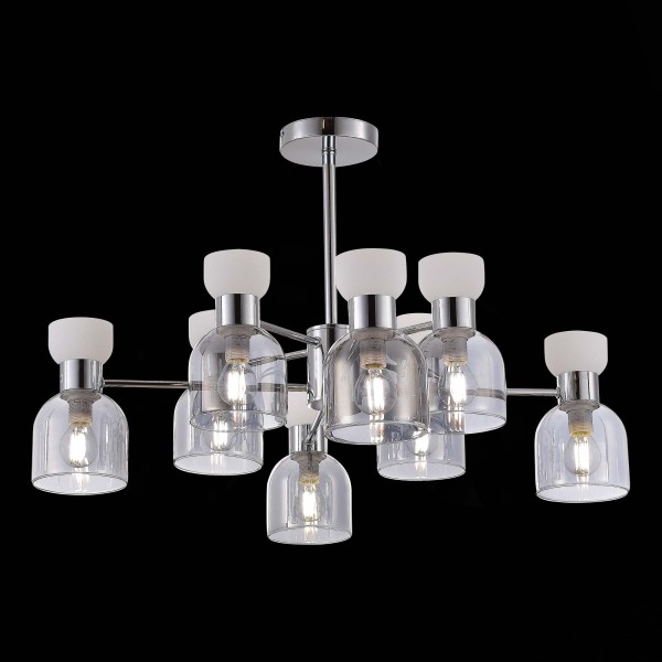 SLE1045-102-08 Светильник потолочный Хром/Белый, Дымчатый E14 8*40W VENTO