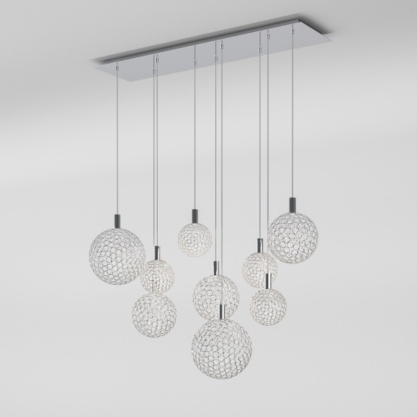 Подвесной светодиодный светильник с металлическими плафонами 90353/9 хром