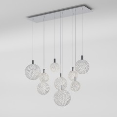 Подвесной светодиодный светильник с металлическими плафонами 90353/9 хром