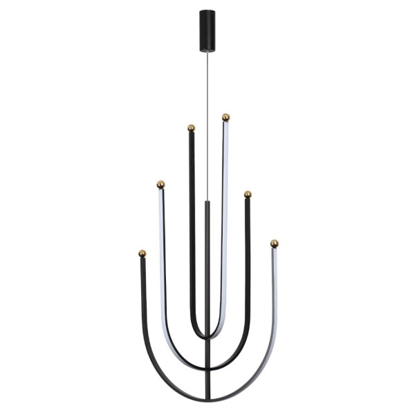 6633/70L HIGHTECH ODL24 287 металл/черный/акрил Подвесной светильник (регулирумые рожки) LED 70W 3000K 220V MEMFI