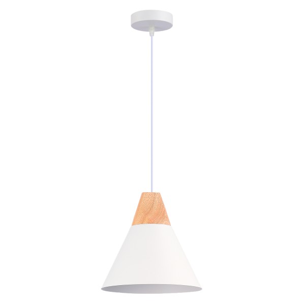 SLE125103-01 Светильник подвесной Белый/Белый, Светлое дерево E27 1*60W MODICA