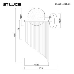 SL1511.201.01 Бра ST-Luce Золотистый/Белый E27 1*60W ALLEGRO