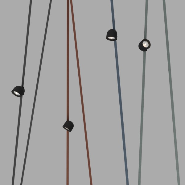 DK5540-BK Поворотный светильник для трека-ремня Belty, серия Spot, со светодиодом, D100*H107мм, 48V DC, 12W, RA90, 38°, 4000K, IP20, черный, алюминий