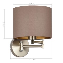 SLE300571-01 Светильник настенный Никель/Темно-бежевый, Золотистый E27 1*40W BRESCIA