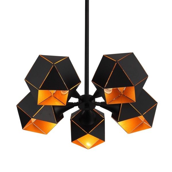 SL258.402.05 Люстра потолочная ST-Luce Черный/Черный, Золото E14 5*40W ENIGMA