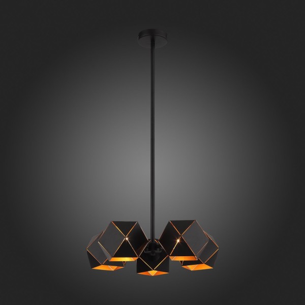 SL258.402.05 Люстра потолочная ST-Luce Черный/Черный, Золото E14 5*40W ENIGMA