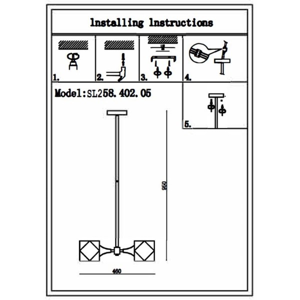 SL258.402.05 Люстра потолочная ST-Luce Черный/Черный, Золото E14 5*40W ENIGMA