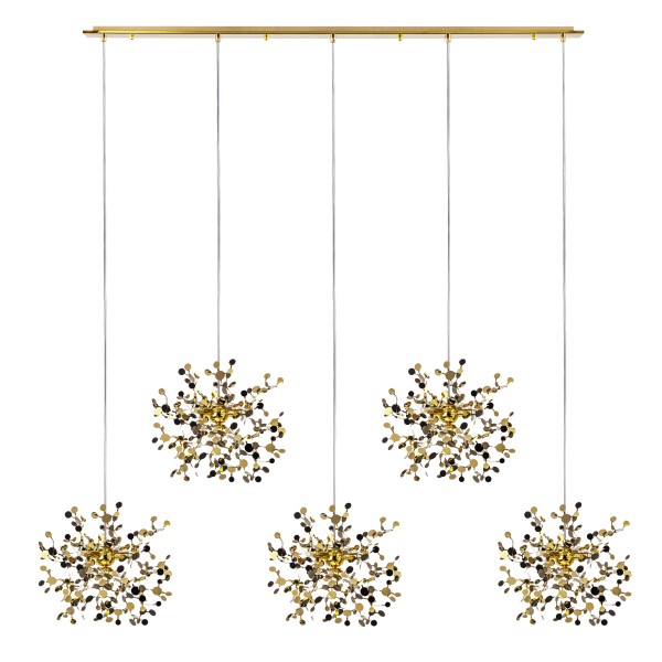 L5PL721132 Подвес пятерной линейный EXTRA 5x3x5W(led) G9  (721132 - 5 + 572162 -1) ЗОЛОТО