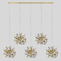 L5PL721132 Подвес пятерной линейный EXTRA 5x3x5W(led) G9 (721132 - 5 + 572162 -1) ЗОЛОТО