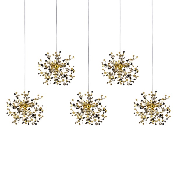 L5PL721132 Подвес пятерной линейный EXTRA 5x3x5W(led) G9  (721132 - 5 + 572162 -1) ЗОЛОТО