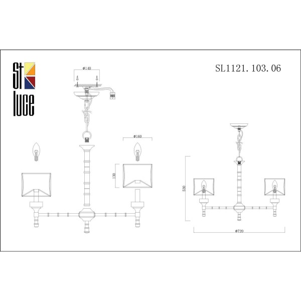 SL1121.103.06 Люстра подвесная ST-Luce Никель/Оливковый E14 6*40W OLEO