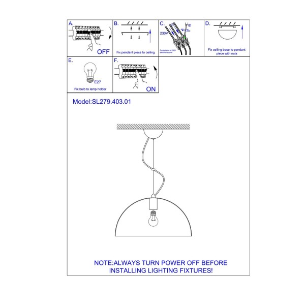 SL279.403.01 Светильник подвесной ST-Luce Черный/Черный, Серебристый E27 1*60W TAPPO