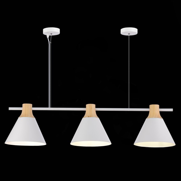 SLE125103-03 Светильник подвесной Белый/Белый, Светлое дерево E27 3*60W MODICA