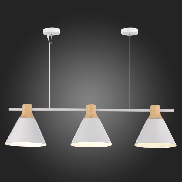 SLE125103-03 Светильник подвесной Белый/Белый, Светлое дерево E27 3*60W MODICA