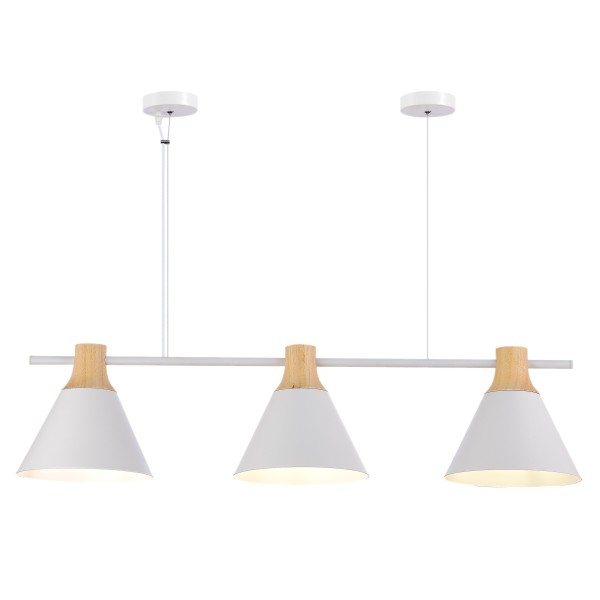 SLE125103-03 Светильник подвесной Белый/Белый, Светлое дерево E27 3*60W MODICA