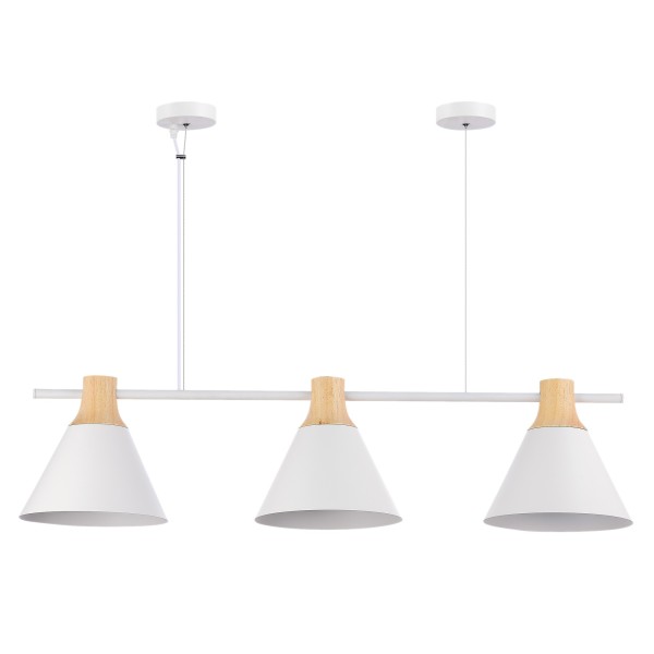 SLE125103-03 Светильник подвесной Белый/Белый, Светлое дерево E27 3*60W MODICA