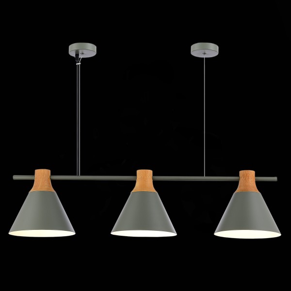 SLE125113-03 Светильник подвесной Серый/Серый, Светлое дерево E27 3*60W MODICA