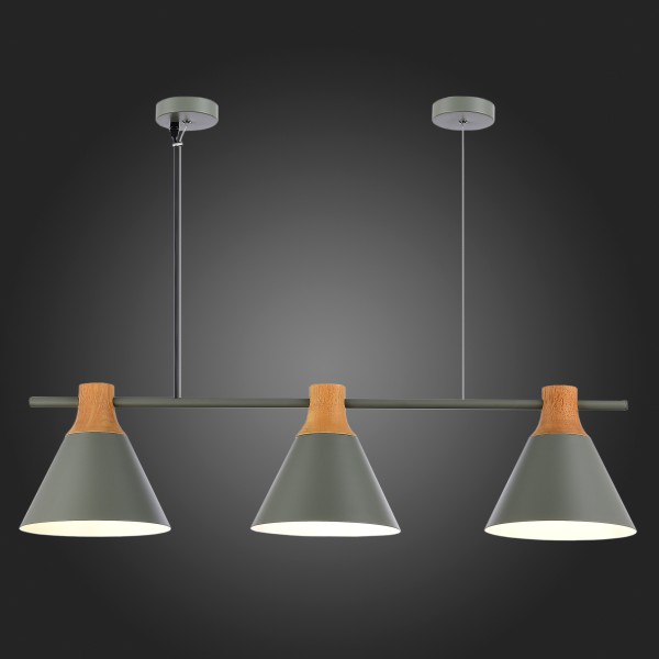 SLE125113-03 Светильник подвесной Серый/Серый, Светлое дерево E27 3*60W MODICA