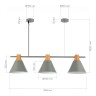 SLE125113-03 Светильник подвесной Серый/Серый, Светлое дерево E27 3*60W MODICA