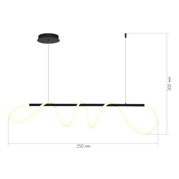 SL6102.403.45 Светильник подвесной ST-Luce Черный/Белый LED 1*45W 3000K SAGRATO