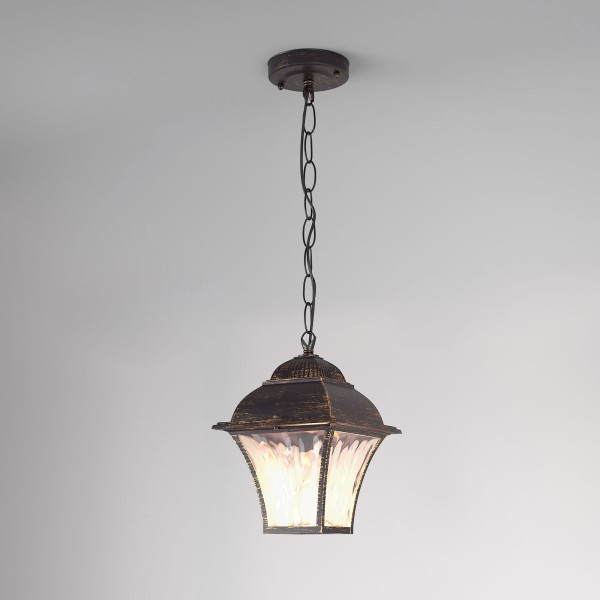 Уличный подвесной светильник Apus H черное золото IP33 GL 1009H