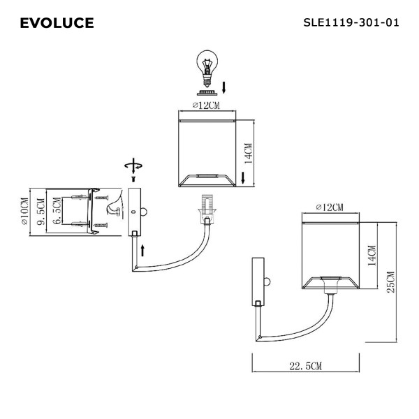 SLE1119-301-01 Светильник настенный Латунь/Шампань E14 1*40W ELLISSE