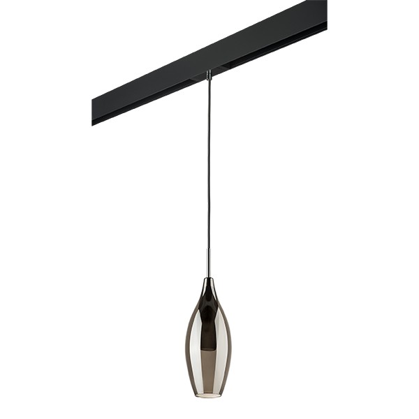 PRO803027 Светильник д/1-фазн трека PENTOLA 1х25W G9 ХРОМ/ДЫМЧАТЫЙ/ЧЕРНЫЙ (803027+595007)