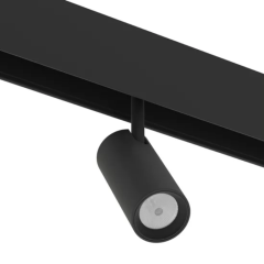 Трековый магнитный светильник SPOT MAGNETIC S20 48V 15W 24° CRI90 OSRAM 3000K | Черный корпус D45х100mm