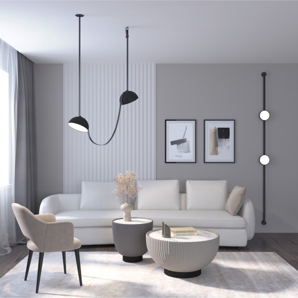 DK5560-BK Cветильник для трека-ремня Belty, серия Flow со светодиодом, D220*H117мм, 48V DC, 24W, RA90, 120°, 4000K, IP20, черный, алюминий