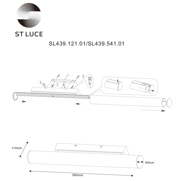 SL439.541.01 Светильник настенный ST-Luce Белый/Белый LED 1*30W 4000K Настенные светильники